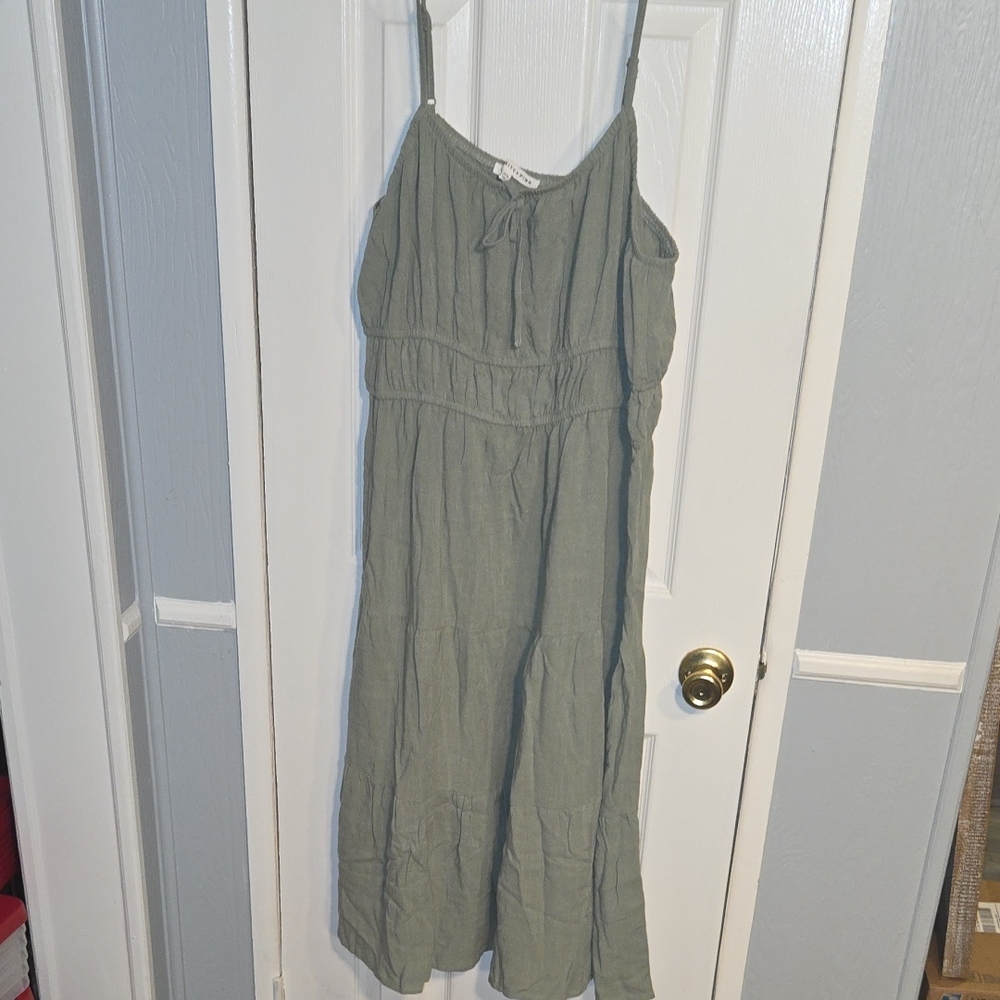 Celebrity Pink Army Green Dress